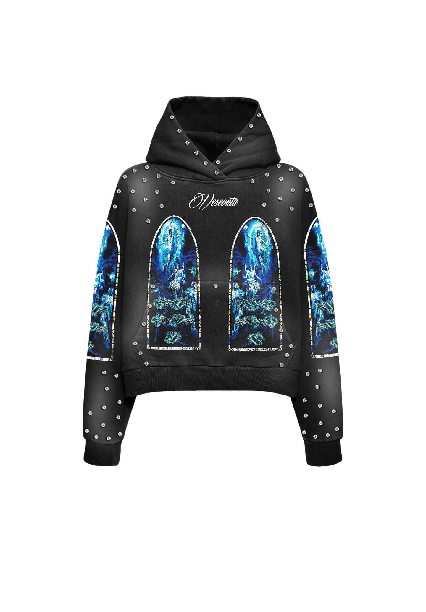 "Angels of Athens" Aurora Black Hoodie