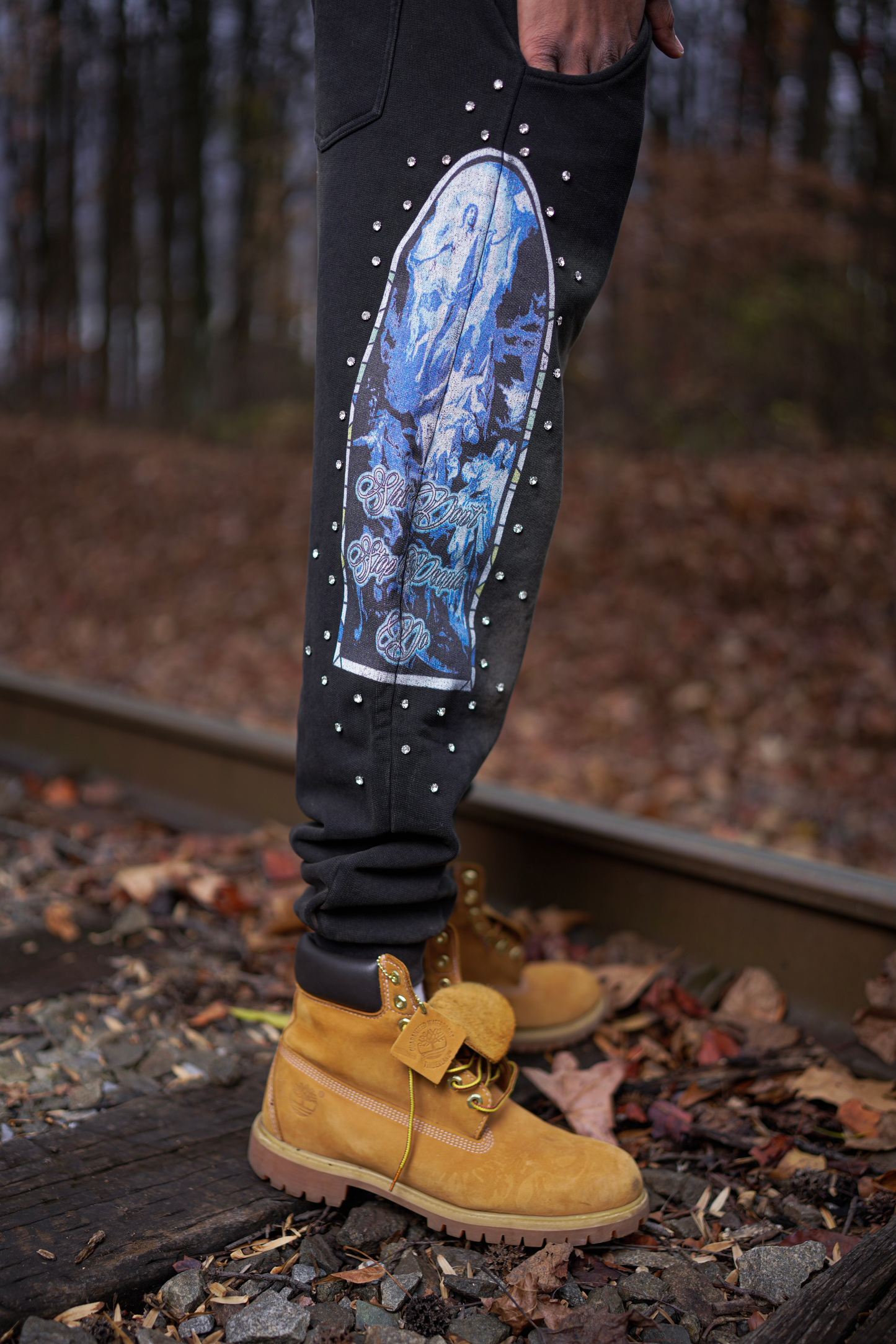 "Angels of Athens" Aurora Black Sweatpants