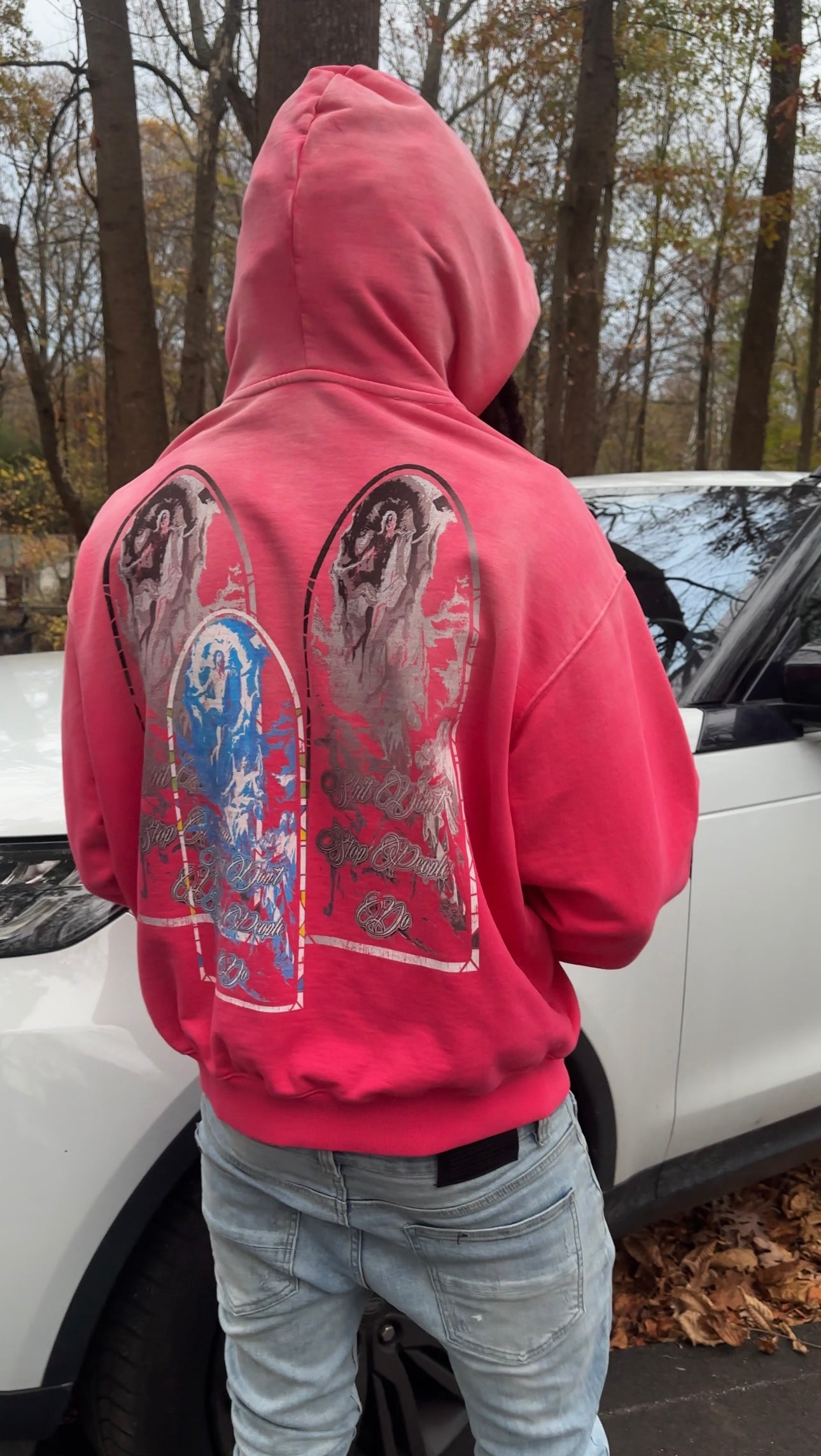 "Mirror Effect" Pink Hoodie