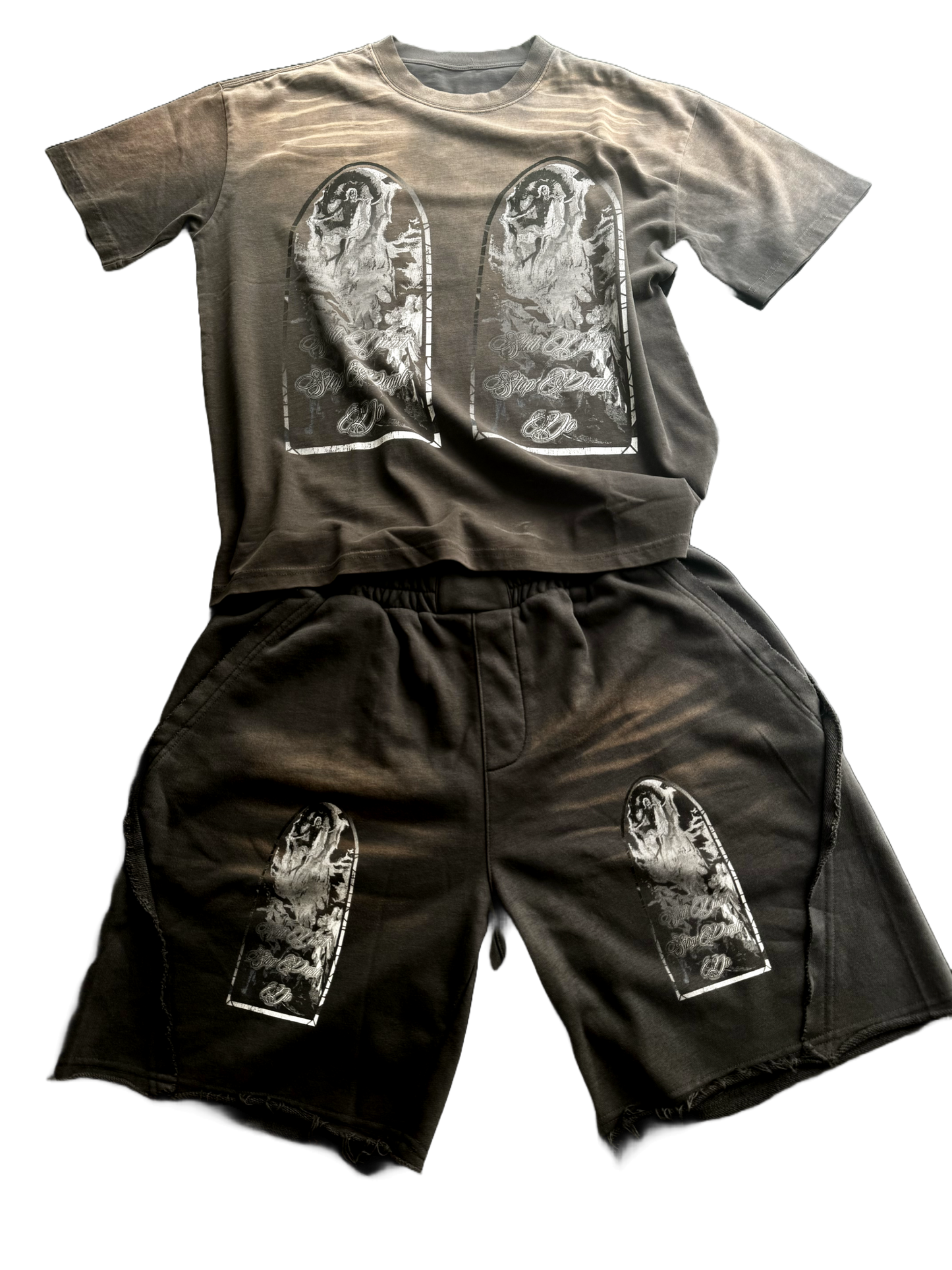 "Nuke" Brown Shirt & Shorts Set